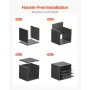 Literature Organizer, 5 Compartments Office Mailbox with Adjustable Shelves, Wooden Mailbox Sorter Medium Density Fiberboard Off