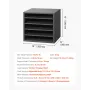 Literature Organizer, 5 Compartments Office Mailbox with Adjustable Shelves, Wooden Mailbox Sorter Medium Density Fiberboard Off