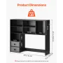 Desktop Bookshelf, 3-Tier Desktop Storage Organizer, 37" x 10" x 31.1" Office Storage Rack Wood Display Shelf, Desktop Bookshelf