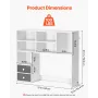 Desktop Bookshelf, 3-Tier Desktop Storage Organizer, 37" x 10" x 31.1" Office Storage Rack Wood Display Shelf, Desktop Bookshelf