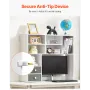 Desktop Bookshelf, 3-Tier Desktop Storage Organizer, 37" x 10" x 31.1" Office Storage Rack Wood Display Shelf, Desktop Bookshelf