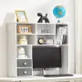 Desktop boghylde hvid desktop opbevaringsarrangør 3-lags til