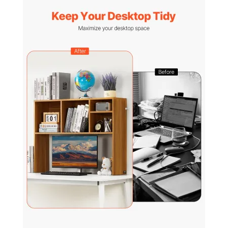 Desktop boghylde Wood Desktop Storage Organizer 1-lags til