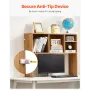 Desktop Bookshelf, 1-Tier Wood Desktop Storage Organizer, 37" x 9.4" x 28.7" Office Storage Rack Wood Display Shelf, Desktop Boo