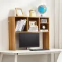 Desktop Bookshelf, 1-Tier Wood Desktop Storage Organizer, 37" x 9.4" x 28.7" Office Storage Rack Wood Display Shelf, Desktop Boo