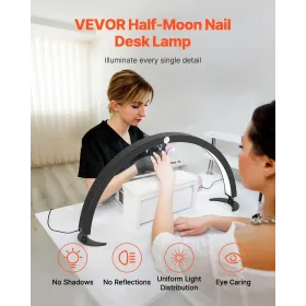 esk Light 40 W Half Moon Desk Lamp with Phone Holder Adjustable Brightness