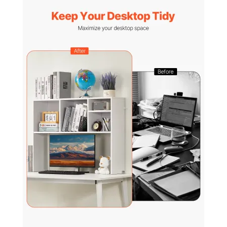 Desktop boghylde hvid desktop opbevaringsarrangør 1-lags til