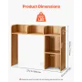 Desktop Bookshelf, 2-Tier Wood Desktop Storage Organizer, 37.2" x 9.5" x 28.9" Office Storage Rack Wood Display Shelf, Desktop B
