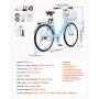 Cruiser Bike, 1-Speed, 26-Inch Light Blue Beach Cruiser Bike with Large Capacity Basket and Rear Rack, Secure & Sturdy Cruiser B