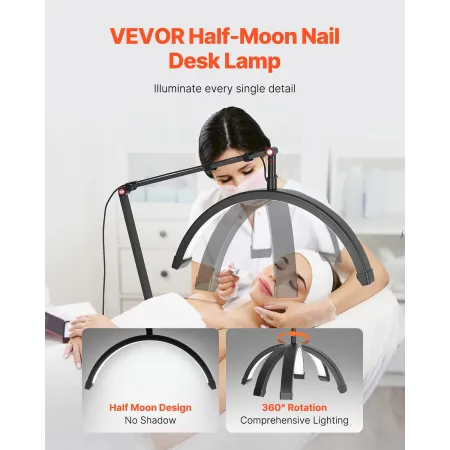 Esk Light 20 W -klip på Half Moon Lash Light med telefonholder