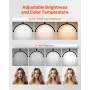 Nail Desk Light, 20 W Clip on Half Moon Lash Light with Phone Holder, Adjustable Brightness and Color Temperature, Arched LED Ta