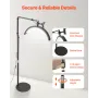Half Moon Light for Esthetician, 2 in 1 LED Floor and Desk Lamp Lash Light for Eyelash Extensions, Arched Eyelash Lamp with Phon