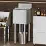 Commercial Ice Bin, 28 L Underbar Ice Bin, 12 x 19 x 37 in Stainless Steel Ice Chest with Sliding Lid, Bottle Holders, Adjustabl