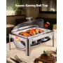 9QT 1 Pack Rectangle Roll Top Chafing Dish sat med 2
