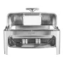 Roll Top Chafing Dish Buffet Complete Set, 9 Qt 1 Pack Stainless Steel Chafer with 2 Half Size Pans, Rectangle Catering Warmer S