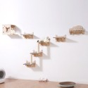 Wall Mounted Cat Shelves Tree with Jumping Boards Nest Furniture Set of 5