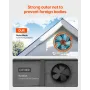 Gable Mount Fan, 14 Inch Solar Power Attic Exhaust Fan with Adjustable Thermostat & Outer Mesh, 1300 CFM House Ventilator Cool U