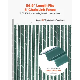 Kædelinkhegn med privatlivslameller, enkeltvæg til 1,5 m højt hegn med bundlås