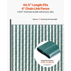Chain Link Fence Privacy Slats Double-Wall for 4' High Fence Bottom Lock