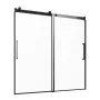 Frameless Sliding Bathtub Door, 56-60 in.W x 60 in.H, Frameless Shower Glass Door, Frameless Double Sliding Tub Door with 5/16 i