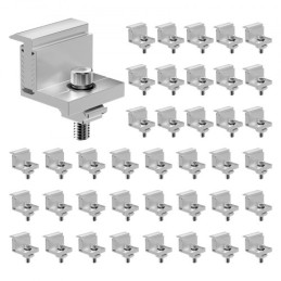 Solar Panel Z Mounting Bracket 35-50mm Adjustable Bracket End Clamps 40PCS