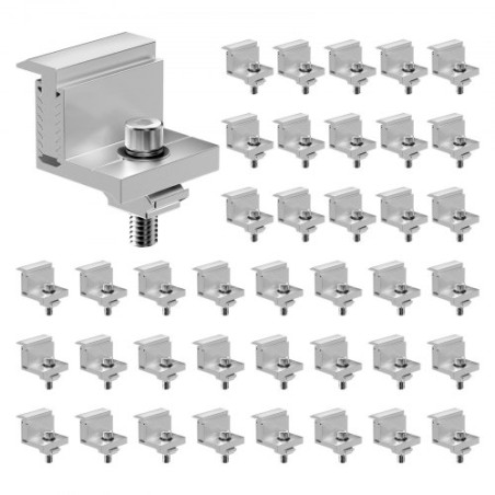 Solar Panel Z Mounting Bracket 35-50mm Adjustable Bracket End Clamps 40PCS