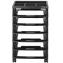 Scrapbook Rolling Storage Cart, 6-Tier Large Capacity with Organizer Top, Black Frame with 4 Removable Wheels, PP Material Cart 
