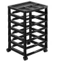 Scrapbook Rolling Storage Cart, 6-Tier Large Capacity with Organizer Top, Black Frame with 4 Removable Wheels, PP Material Cart 