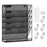 File Wall Rack Mesh Wall File Holder 1-Piece 6 Pockets for Office/School