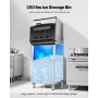 Commercial Ice Maker Storage Bin, 250LBS Capacity Ice Bin, Stainless Steel Ice Storage Bin with Single-stage Filter and Adjustab