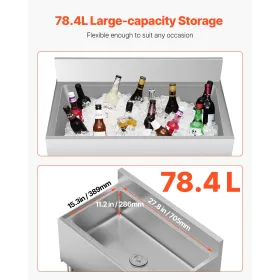 Kommerciel isbakke 78,4 L Underbar isbakke med glidende låg til køkkener