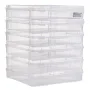 Scrapbook Paper Storage, 6 Pack Stackable Plastic Board Game Boxes, Clear Multi-Purpose Document Case with Rounded Corners and D