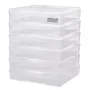 Scrapbook Paper Storage, 6 Pack Stackable Plastic Board Game Boxes, Clear Multi-Purpose Document Case with Rounded Corners and D
