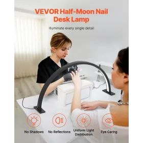Esk Light 30 W Half Moon Desk Lamp med telefonholder Justerbar