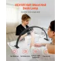Nail Desk Light, 30 W Half Moon Desk Lamp with Phone Holder, Adjustable Brightness and Color Temperature, Arched LED Table Light