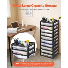 C Storage Organizer 10-lags stor kapacitet med arrangørens top sorte ramme