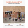 Portable Table Saw Stand, 159 kg/350 lbs Load Capacity, Rolling Foldable Table Saw Table with 203 mm/8 inches Rubber Wheels, Hea