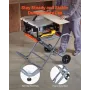 Portable Table Saw Stand, 159 kg/350 lbs Load Capacity, Rolling Foldable Table Saw Table with 203 mm/8 inches Rubber Wheels, Hea