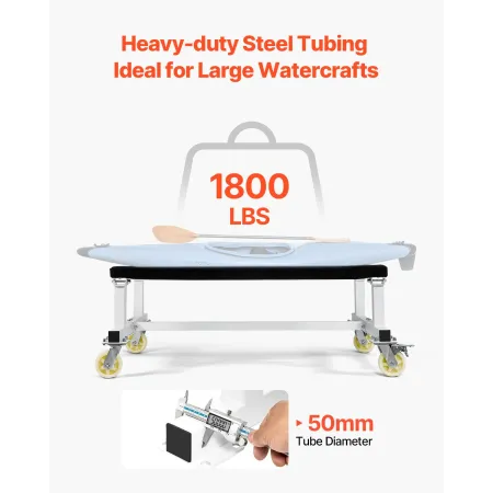 Watercraft PWC Dolly, 1800 lbs Load Capacity, Jet Ski Stand PWC Cart for Moving Watercraft, Fixed Bunk with 4 Casters & 2 Brakes