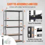 Storage Shelving Unit, 5-Tier Adjustable, 2000 lbs Capacity, Heavy Duty Garage Shelves Metal Organizer Utility Rack, Black, 18" 