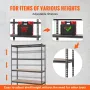 Storage Shelving Unit, 5-Tier Adjustable, 2000 lbs Capacity, Heavy Duty Garage Shelves Metal Organizer Utility Rack, Black, 18" 