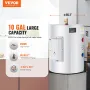 Electric Water Heater, 10 Gallon Tank Instant Hot Water Heater, 1.6Kw Tankless Water Heater w/ LED Display,Knob Control, IPX4 Wa