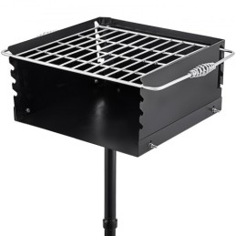 Outdoor Park Style Grill 16 x 16 Inch Park Style Charcoal Grill Carbon Steel Park Style BBQ Grill Adjustable Park Charcoal