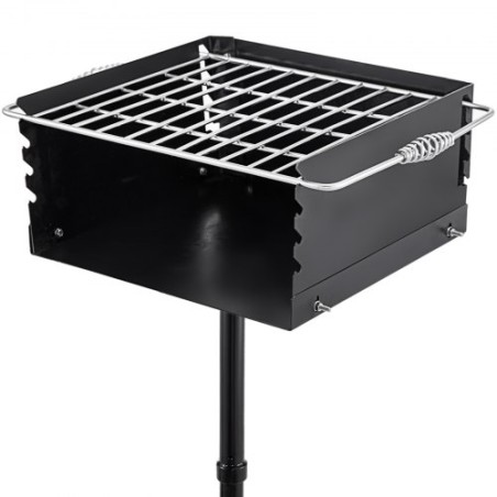 Udendørs park stil grill 16 x 16 tommer park stil kul grill carbon stål park stil bbq grill justerbar park trækul