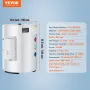 Electric Water Heater, 10 Gallon Tank Instant Hot Water Heater, 1.6Kw Tankless Water Heater w/ LED Display,Knob Control, IPX4 Wa