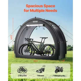 Outdoor Bike Storage Tent Fan-Shaped Waterproof Bike Tent for 1 to 2 Bikes