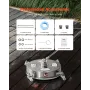 14" Pressure Washer Surface Cleaner, Stainless Steel Pressure Washer Attachments with 4 Wheels, 4000 Max PSI, 1/4 Quick Connecto