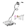 20" Pressure Washer Surface Cleaner, Stainless Steel Pressure Washer Attachments with 4 Wheels, 4500 Max PSI, 3/8 Quick Connecto