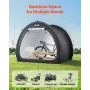 Bike Storage Tent, 4 to 5 Bikes, Outdoor Spacious Bike Storage Tent with Ventilated Window, Waterproof Fan-Shaped Bicycle Shelte