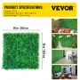 Artificial Boxwood Panels, 6 PCS 20"x20" Boxwood Hedge Wall Panels, PE Artificial Grass Backdrop Wall 1.6", Privacy Hedge Screen
